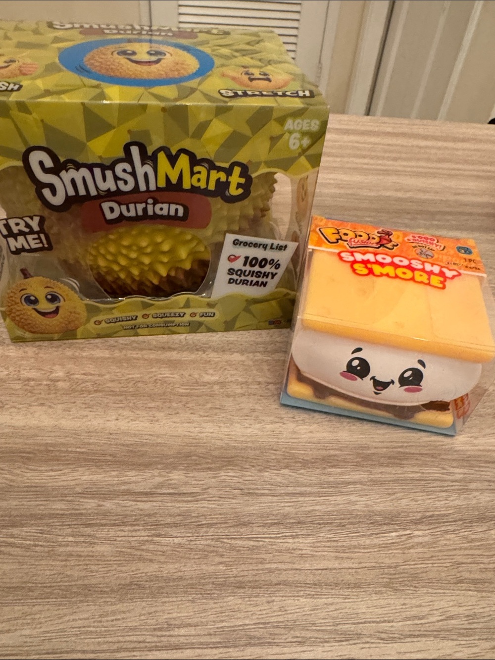 Durian Squishy Toy & Smooshy S’more. Set of 2. NEW